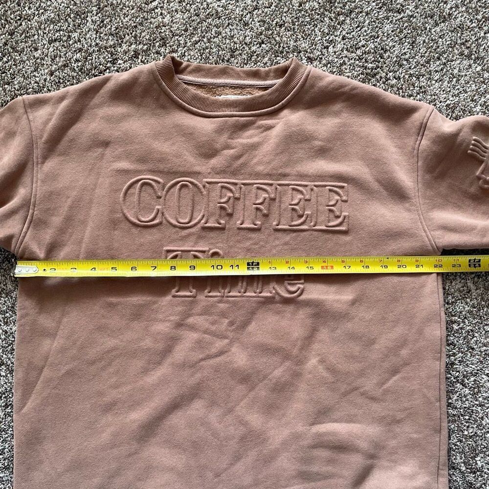 Coffee Time JK brown embossed sweatshirt size Small View 2
